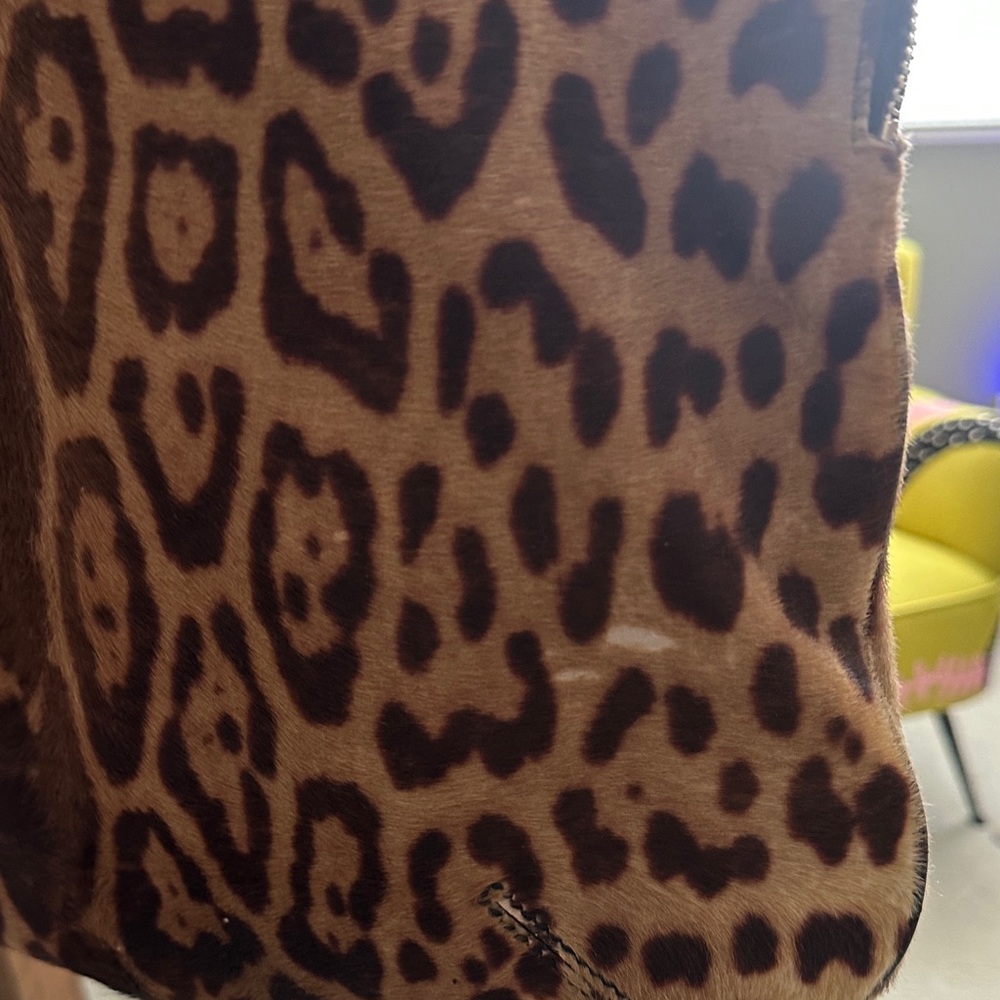 Yves Saint Laurent Brown Leopard Print Tote - Picture 6 of 8